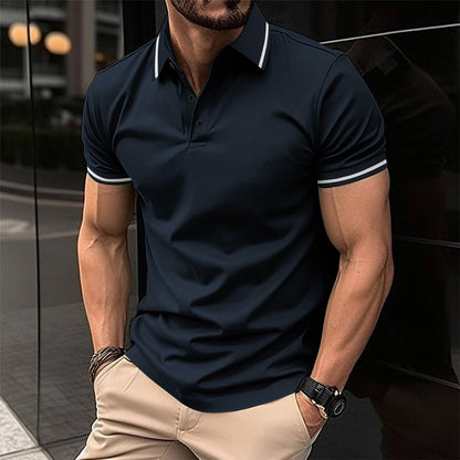 Marco | Poloskjorte Hvid Slim Fit Kortærmet til Mænd