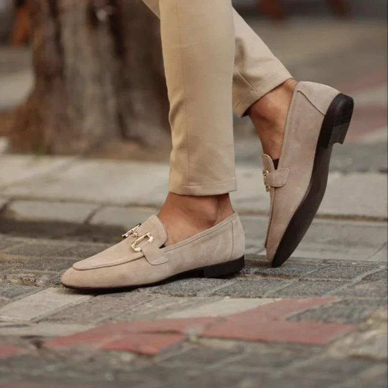 Benjamin | Loafers Beige Ruskind Horsebit Slip-On til Mænd