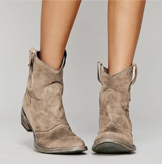 Alvilda | Vintage Suede Western Boots for Women