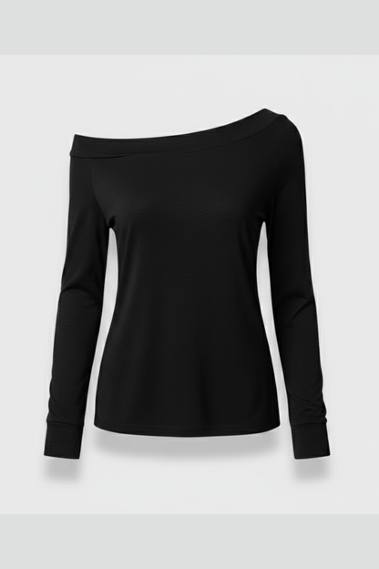 Clemence | Top Sort Asymmetrisk Skulder til Kvinder