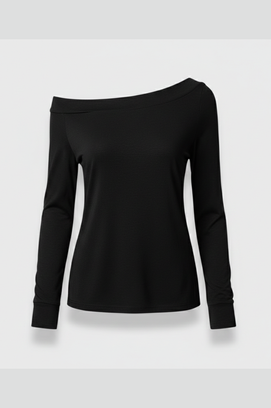 Clemence | Top Sort Asymmetrisk Skulder til Kvinder