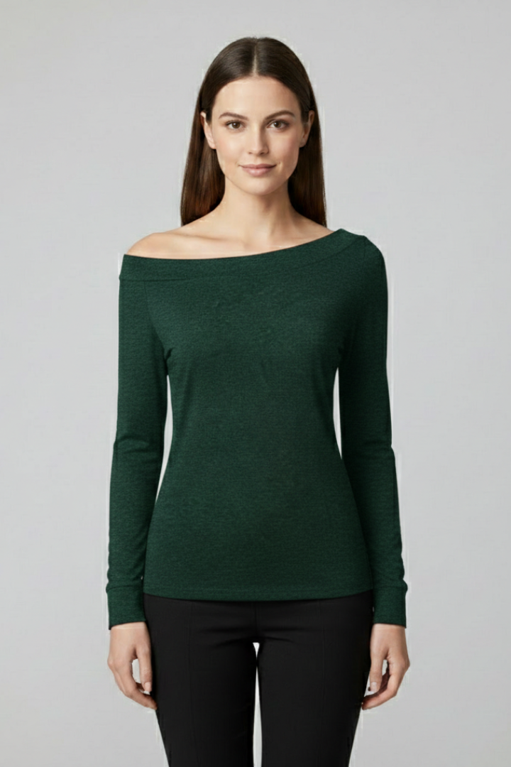 Clemence | Top Sort Asymmetrisk Skulder til Kvinder