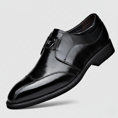 Vilhelm | Loafers Mørkebrun Læderlook Spændedetalje til Mænd