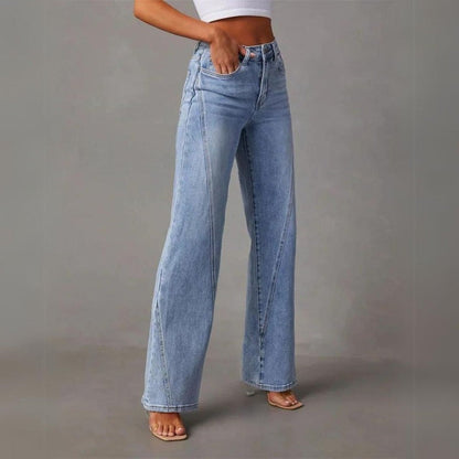 Marlena | Vide Jeans Lyseblå Denim Højtaljede til Kvinder