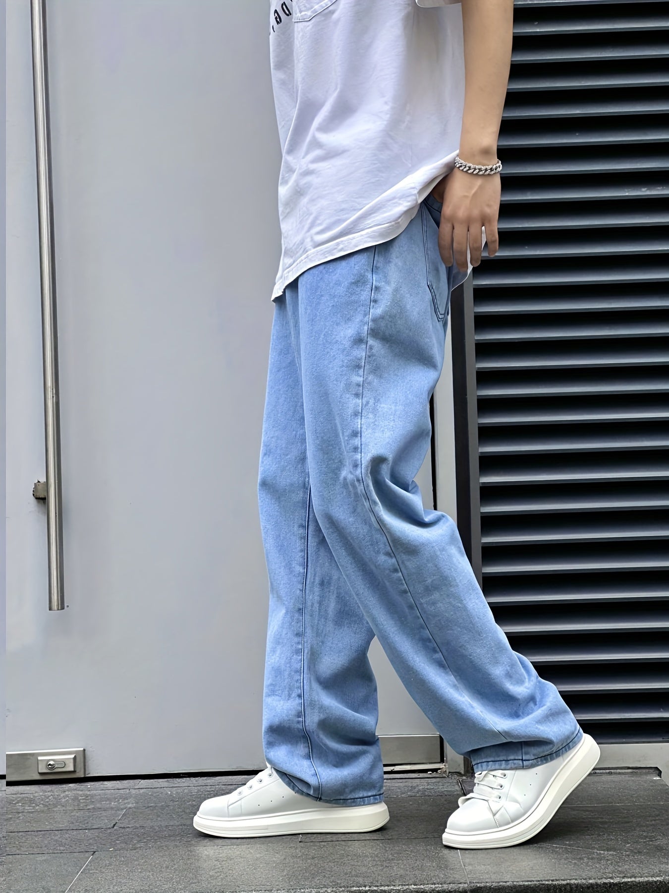 Lennart | Wide-Leg Jeans Lyseblå Denim Baggy Fit til Mænd