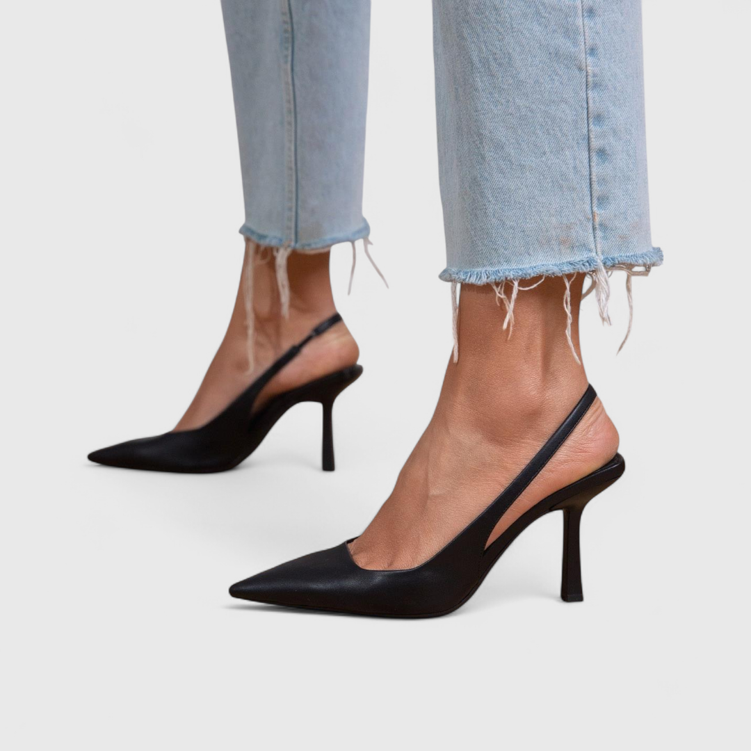 Marta | Slingback Pumps Beige Ruskind Spidssnude Stilethæl til Kvinder