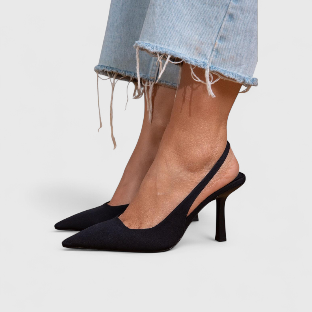 Marta | Slingback Pumps Beige Ruskind Spidssnude Stilethæl til Kvinder