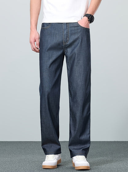 Kurt | Straight-Leg Jeans Blå Denim Relaxed Fit til Mænd