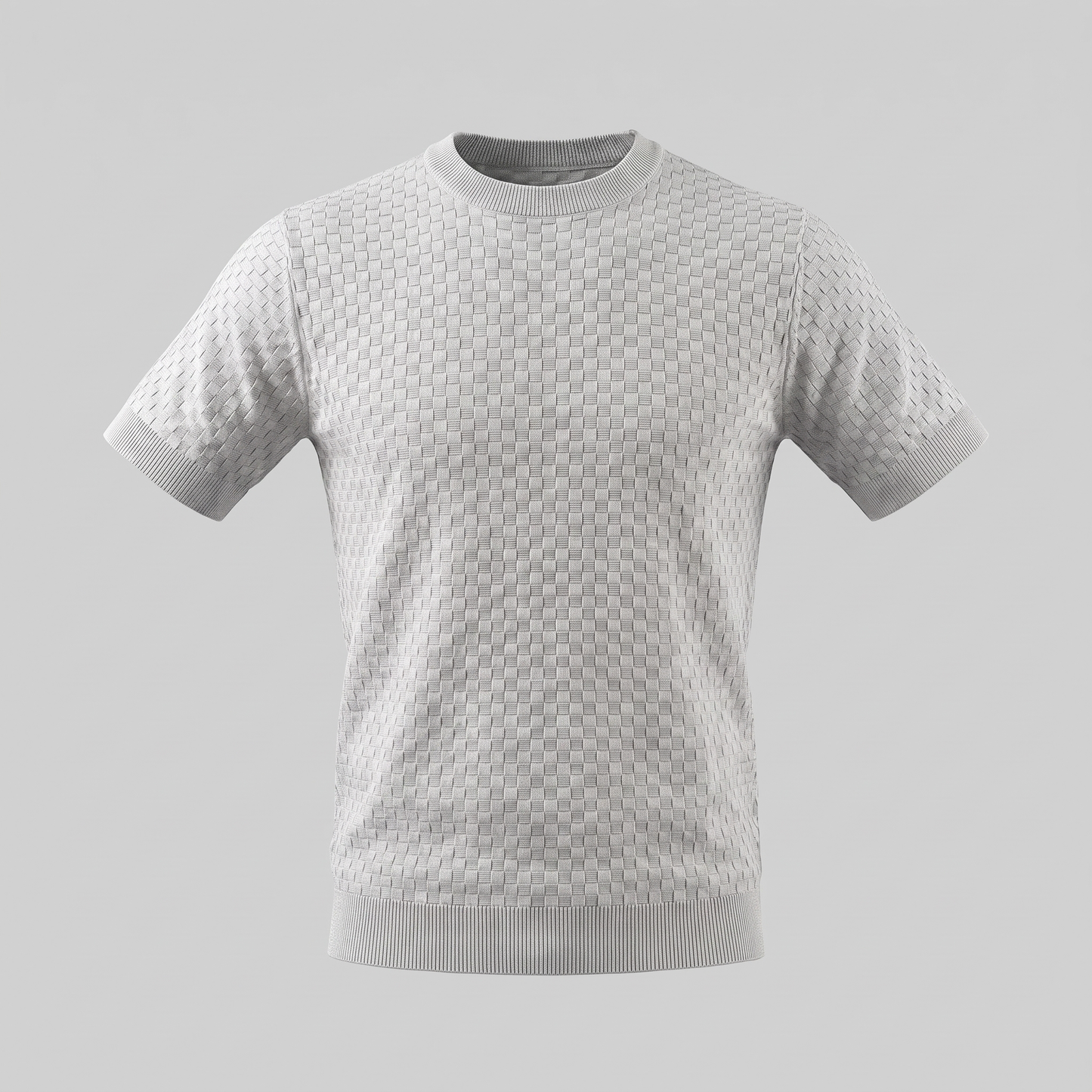 David | Strik T-Shirt Beige Kurveflet Regular Fit til Mænd
