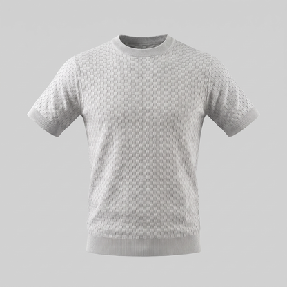 David | Strik T-Shirt Beige Kurveflet Regular Fit til Mænd