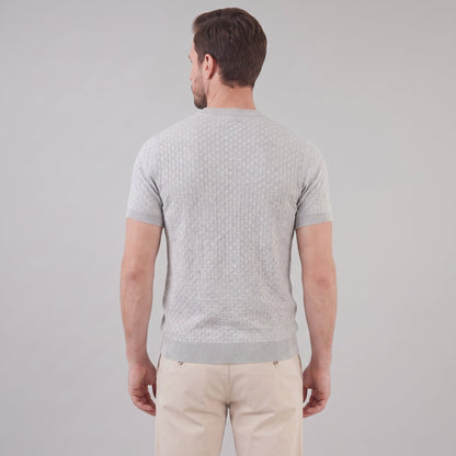 David | Strik T-Shirt Beige Kurveflet Regular Fit til Mænd