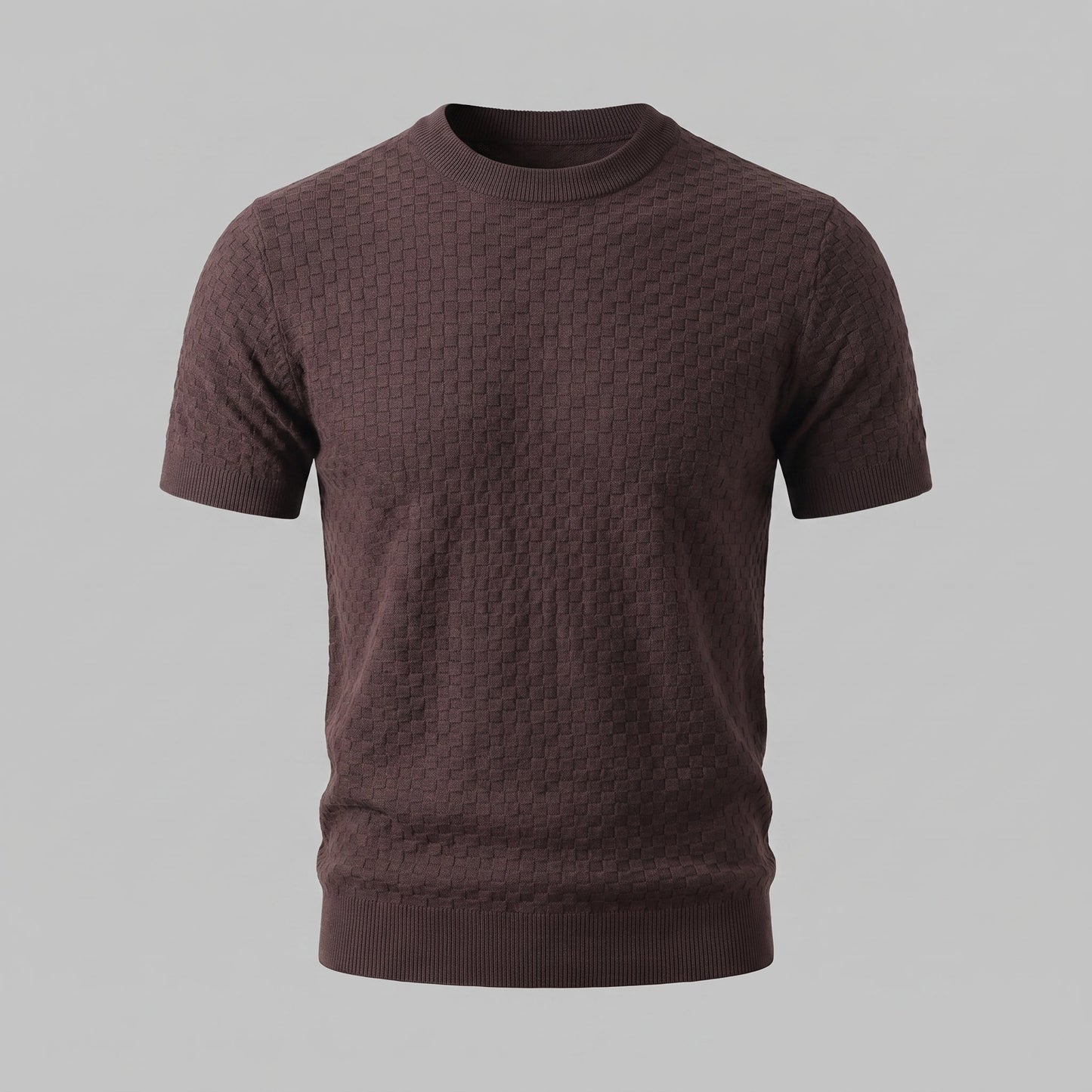 David | Strik T-Shirt Beige Kurveflet Regular Fit til Mænd