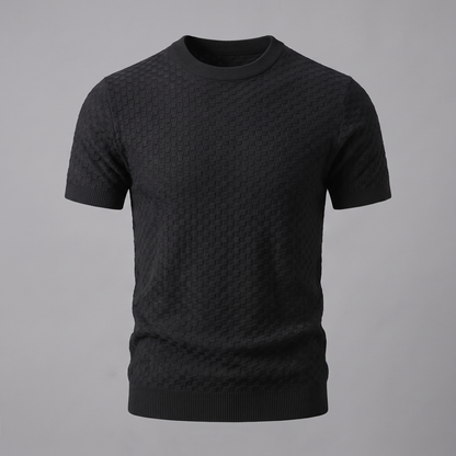 David | Strik T-Shirt Beige Kurveflet Regular Fit til Mænd