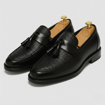 Halfdan | Loafers Sort Kunstlæder Med Kvaster til Mænd