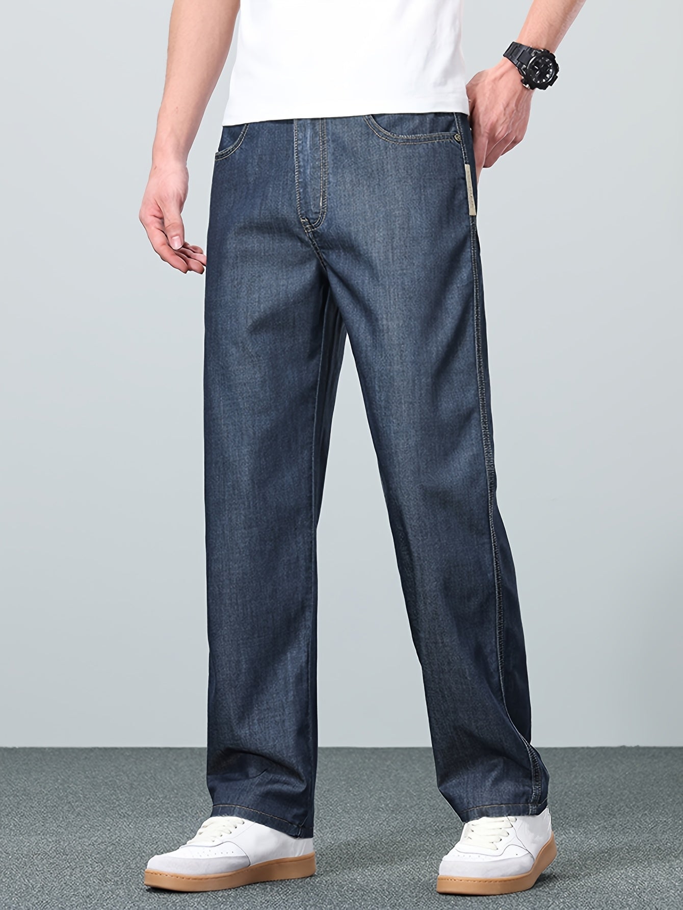 Kurt | Straight-Leg Jeans Blå Denim Relaxed Fit til Mænd