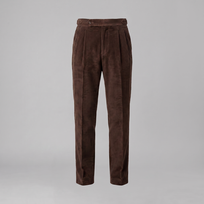 Jakob | Herrebukser Beige Korduroy Plisseret Regular Fit til Mænd