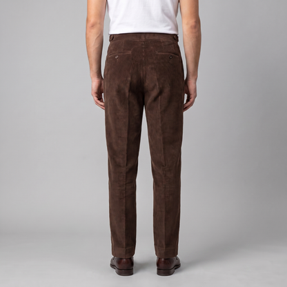 Jakob | Herrebukser Beige Korduroy Plisseret Regular Fit til Mænd