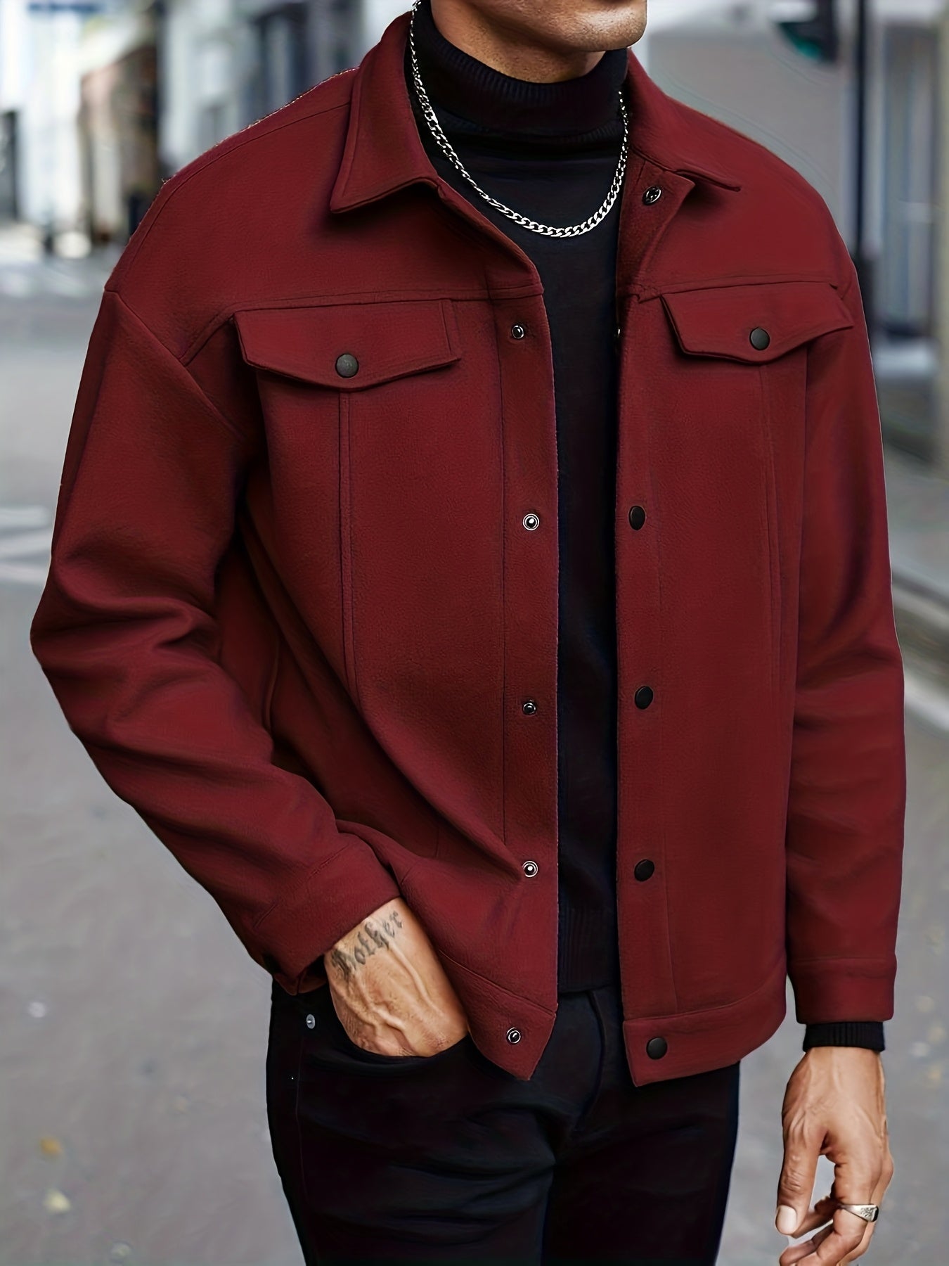 Gert | Herrejakke Cremehvid Uld-look Regular Fit til Mænd