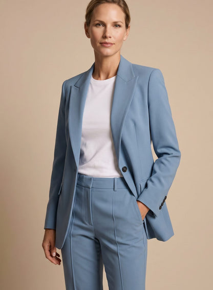 Inge | Buksedragt Sand Flæret Blazer Elegant til Kvinder