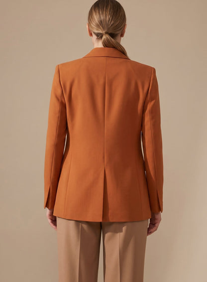 Inge | Buksedragt Sand Flæret Blazer Elegant til Kvinder