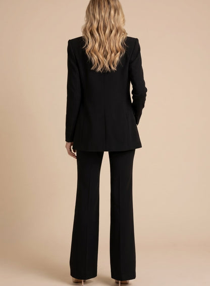Inge | Buksedragt Sand Flæret Blazer Elegant til Kvinder