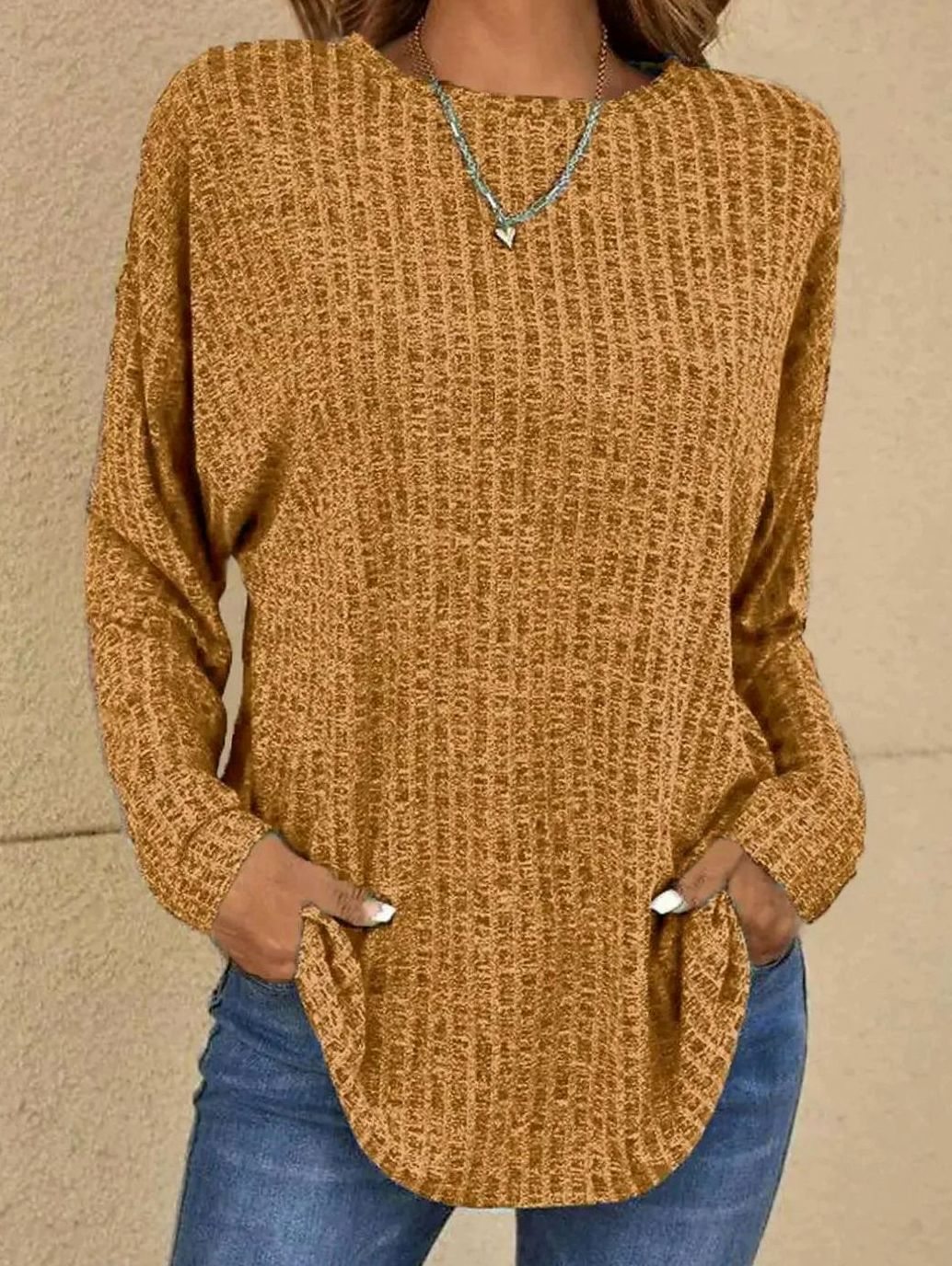 Johanne | Oversized Strikpullover Antracit Waffelstrik Rundhals til Kvinder