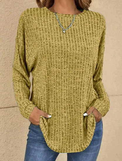 Johanne | Oversized Strikpullover Antracit Waffelstrik Rundhals til Kvinder