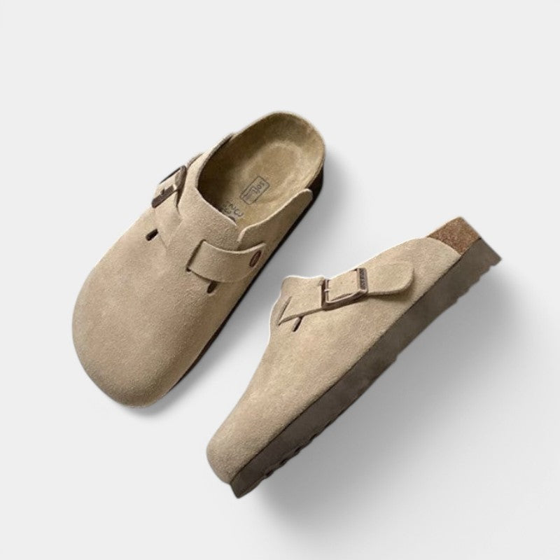 Maeva | Clogs Beige Ruskind Justerbar Spænde til Kvinder