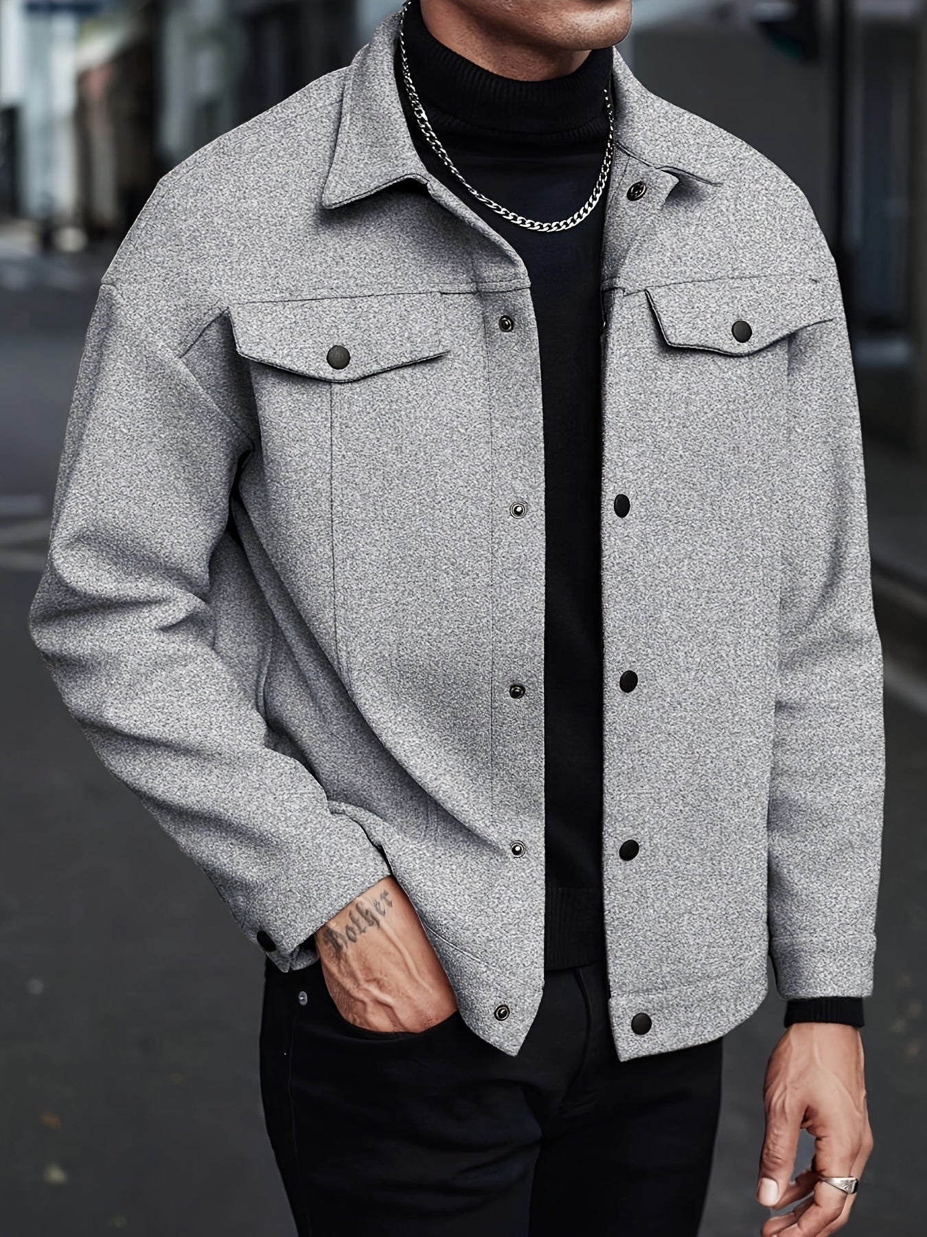 Gert | Herrejakke Cremehvid Uld-look Regular Fit til Mænd