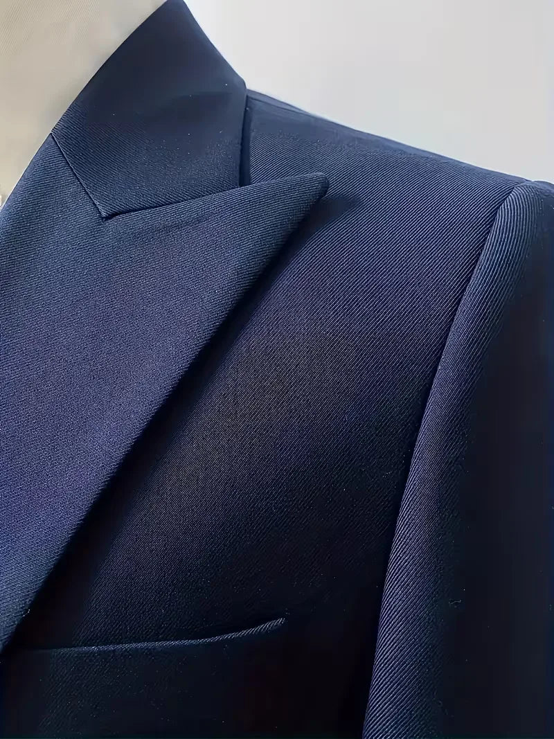 Teodor | Slim Fit Tre-Delt Jakkesæt Sort Blazer Vest Bukser til Mænd