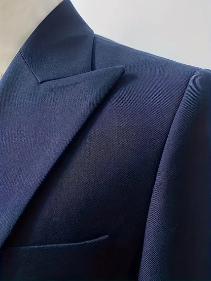 Teodor | Slim Fit Tre-Delt Jakkesæt Sort Blazer Vest Bukser til Mænd