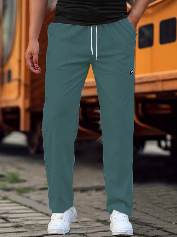 Lorette | Joggingbukser Hvid Ribstrik Afslappet Snørelukning til Kvinder