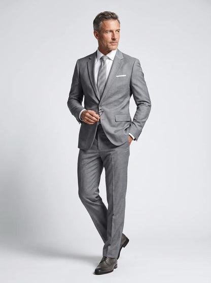 Frederik | Herrejakke Grå Slim Fit To-Delt Sæt til Mænd