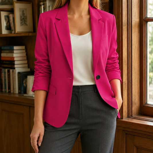 Orsola | Blazer Pink Tailleret Enkeltknappet til Kvinder