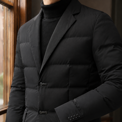 Jokum | Puffer-Blazer Sort Quiltet Revers til Mænd