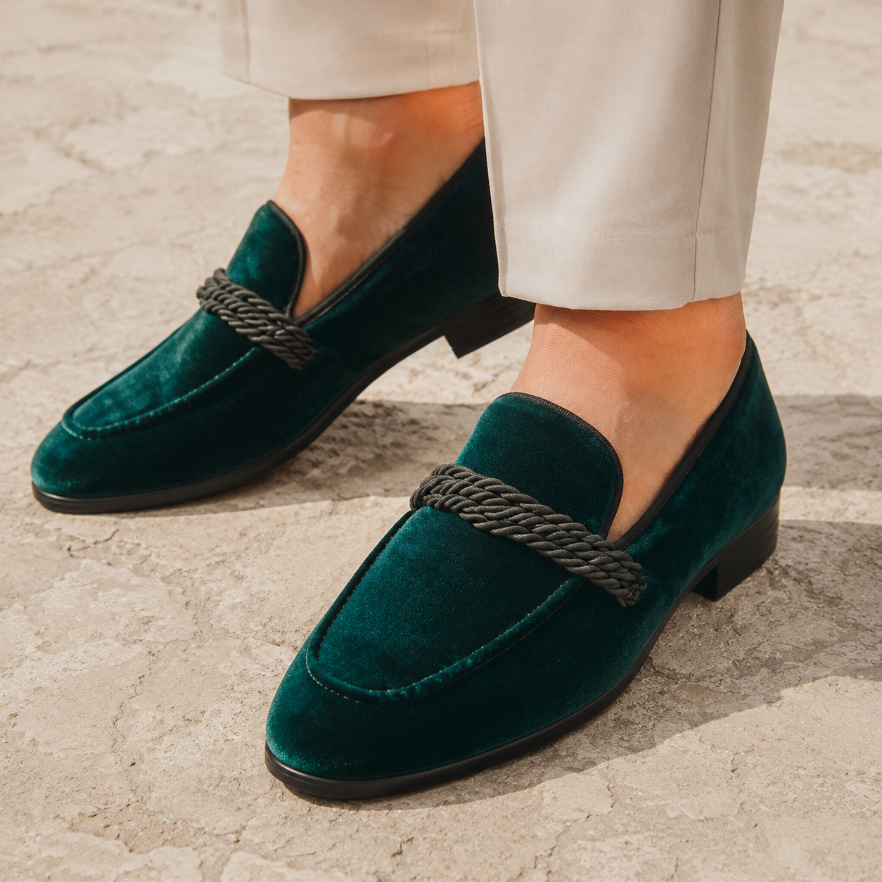 Joakim | Loafers Brun Velour Reb-Detalje til Mænd