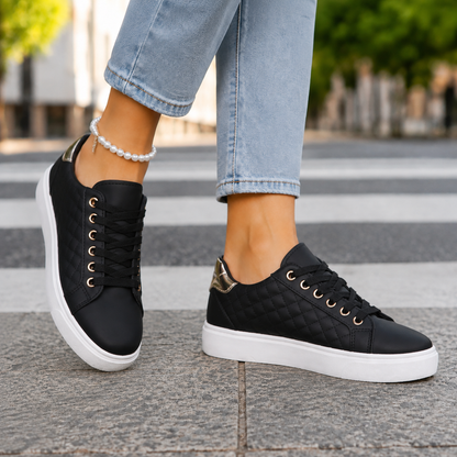 Tatiana | Sneakers Hvide Guld Quiltet til Kvinder