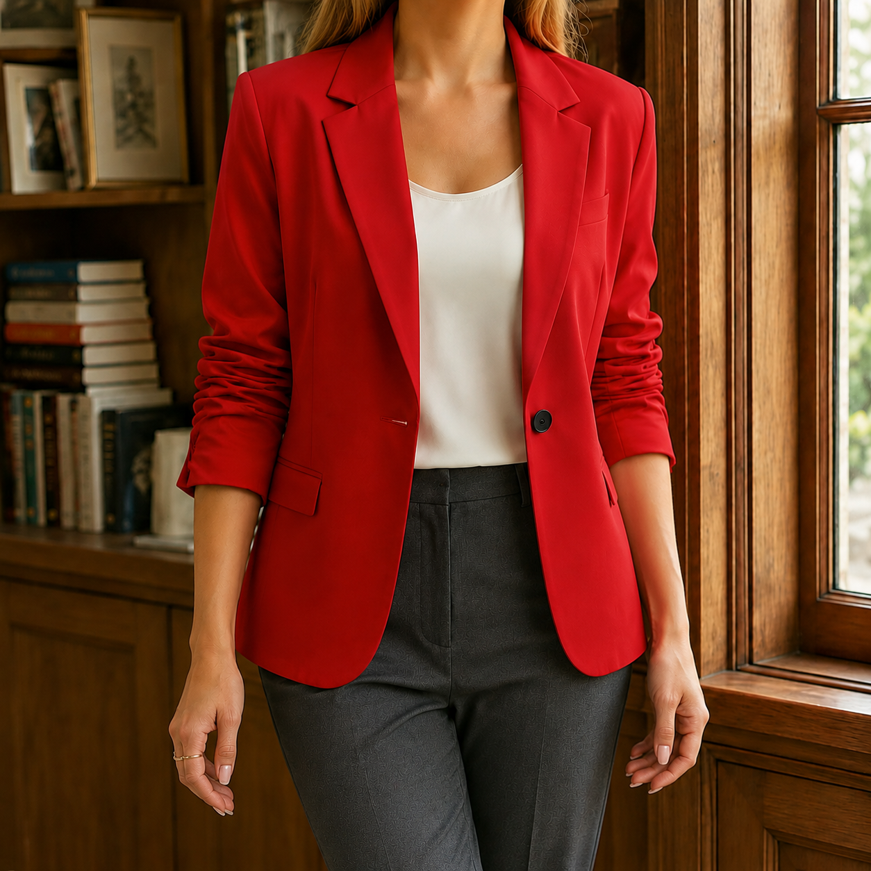 Orsola | Blazer Pink Tailleret Enkeltknappet til Kvinder