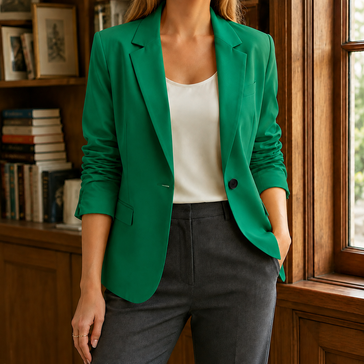 Orsola | Blazer Pink Tailleret Enkeltknappet til Kvinder
