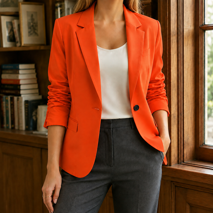 Orsola | Blazer Pink Tailleret Enkeltknappet til Kvinder
