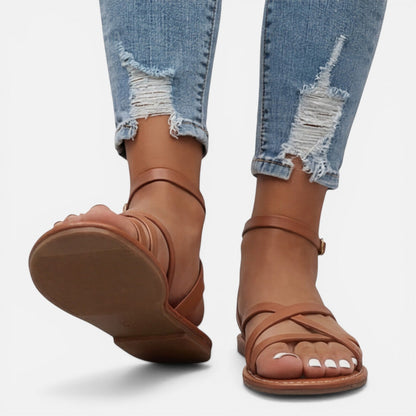 Camille | Sandaler Sort Kunstlæder Stropper Ankelrem til Kvinder