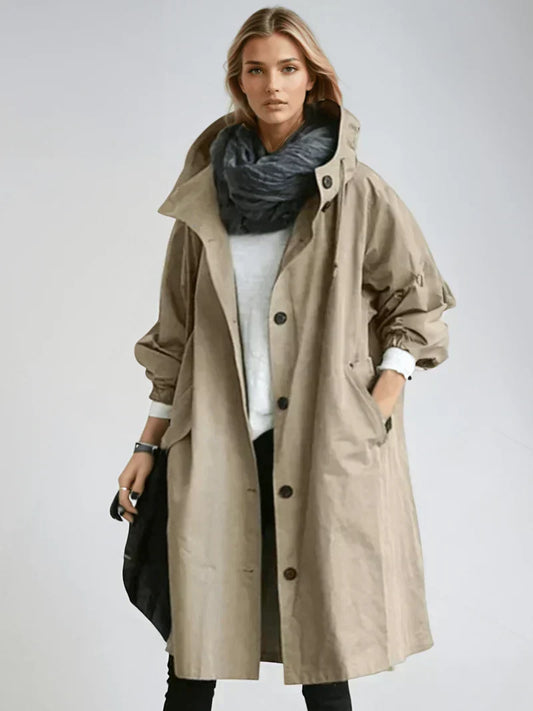 Elsebeth | Hooded Raincoat with Belt for Women