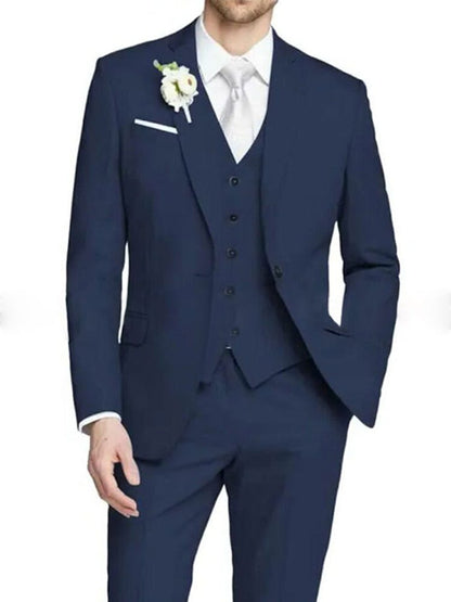 Leif | Tre-Delt Habit Rosa Slim Fit Enkeltknappet til Mænd