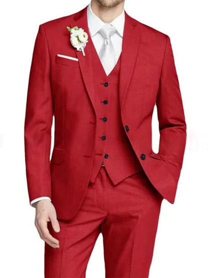 Leif | Tre-Delt Habit Rosa Slim Fit Enkeltknappet til Mænd