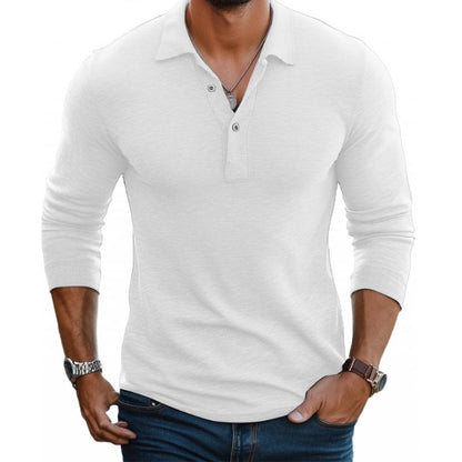 William | Polo Skjorte Brun Strik Langærmet Slim Fit til Mænd