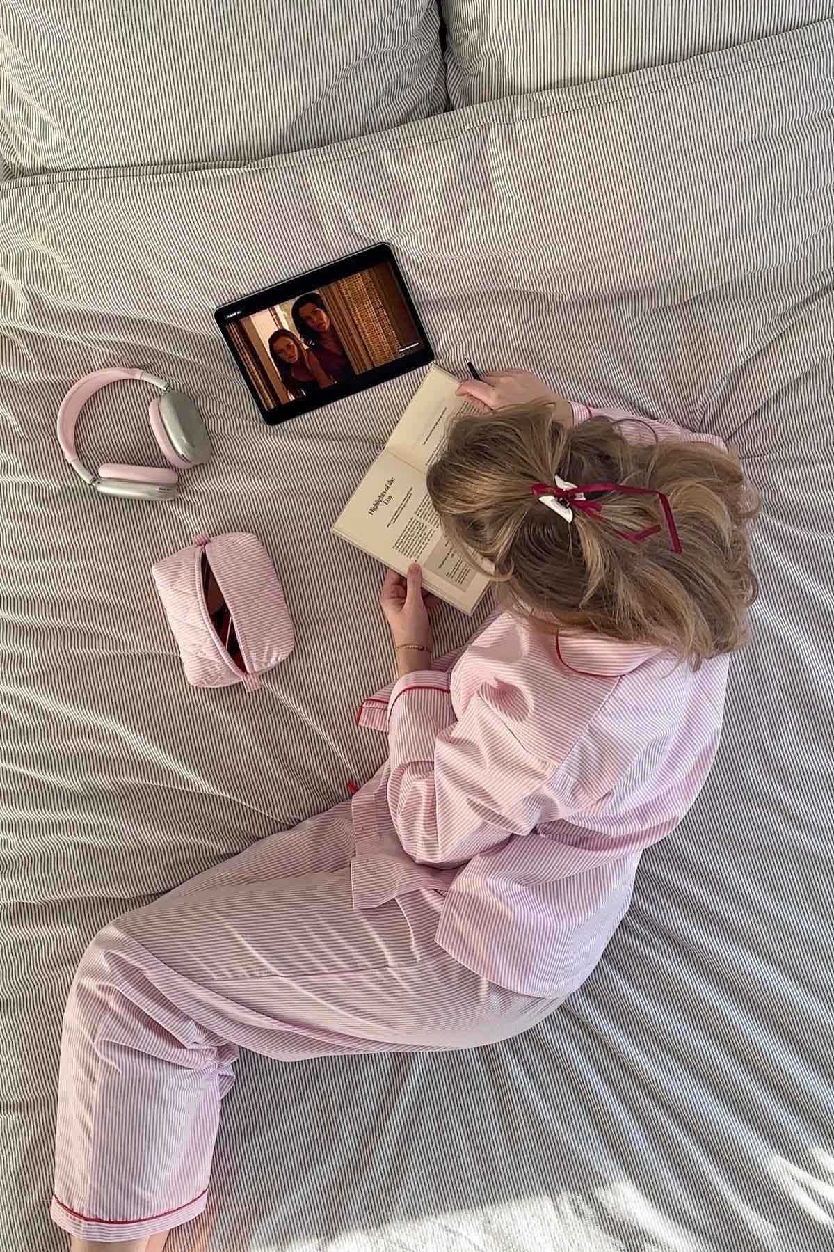 Rosette | Pyjamasæt Rosa Striber Hjerteknapper Langærmet til Kvinder