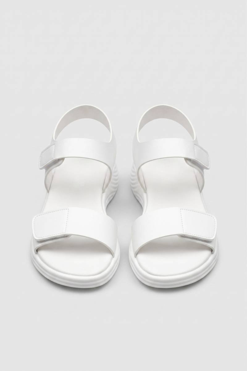 Petra | Sandaler Hvide Platform Velcro Justerbare til Kvinder