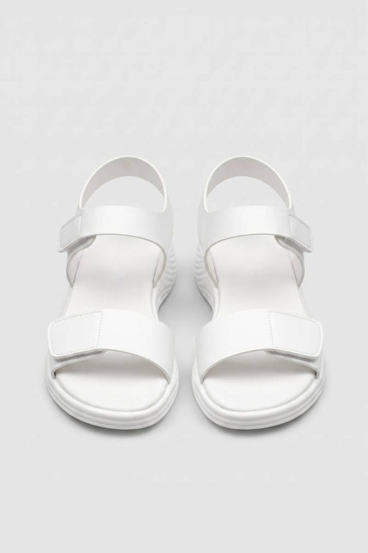 Petra | Sandaler Hvide Platform Velcro Justerbare til Kvinder