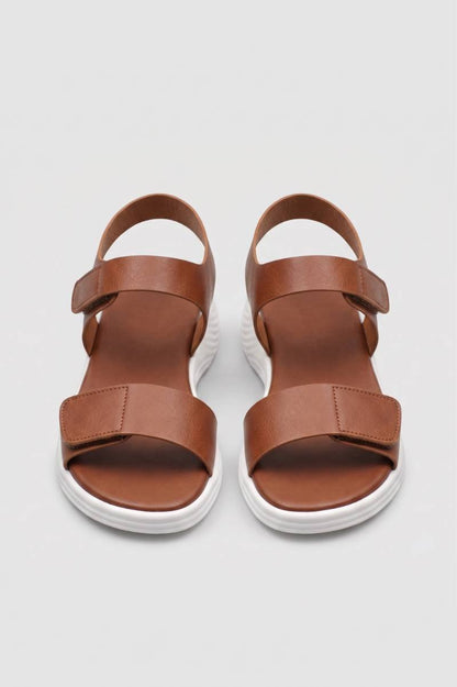 Petra | Sandaler Hvide Platform Velcro Justerbare til Kvinder