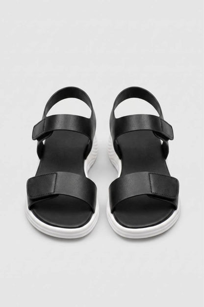 Petra | Sandaler Hvide Platform Velcro Justerbare til Kvinder